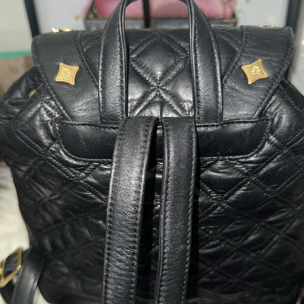 Authentic MCM Quilt Black Leather Backpack - Picture 13 of 14
